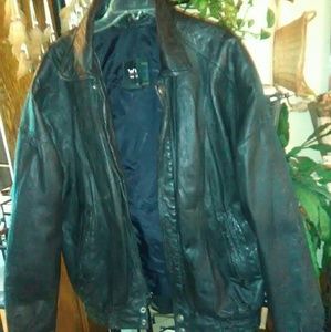 Leather biker jacket